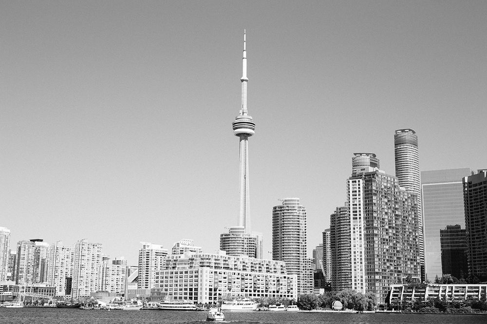 Toronto taken from the Island, CN Tower in full view. 