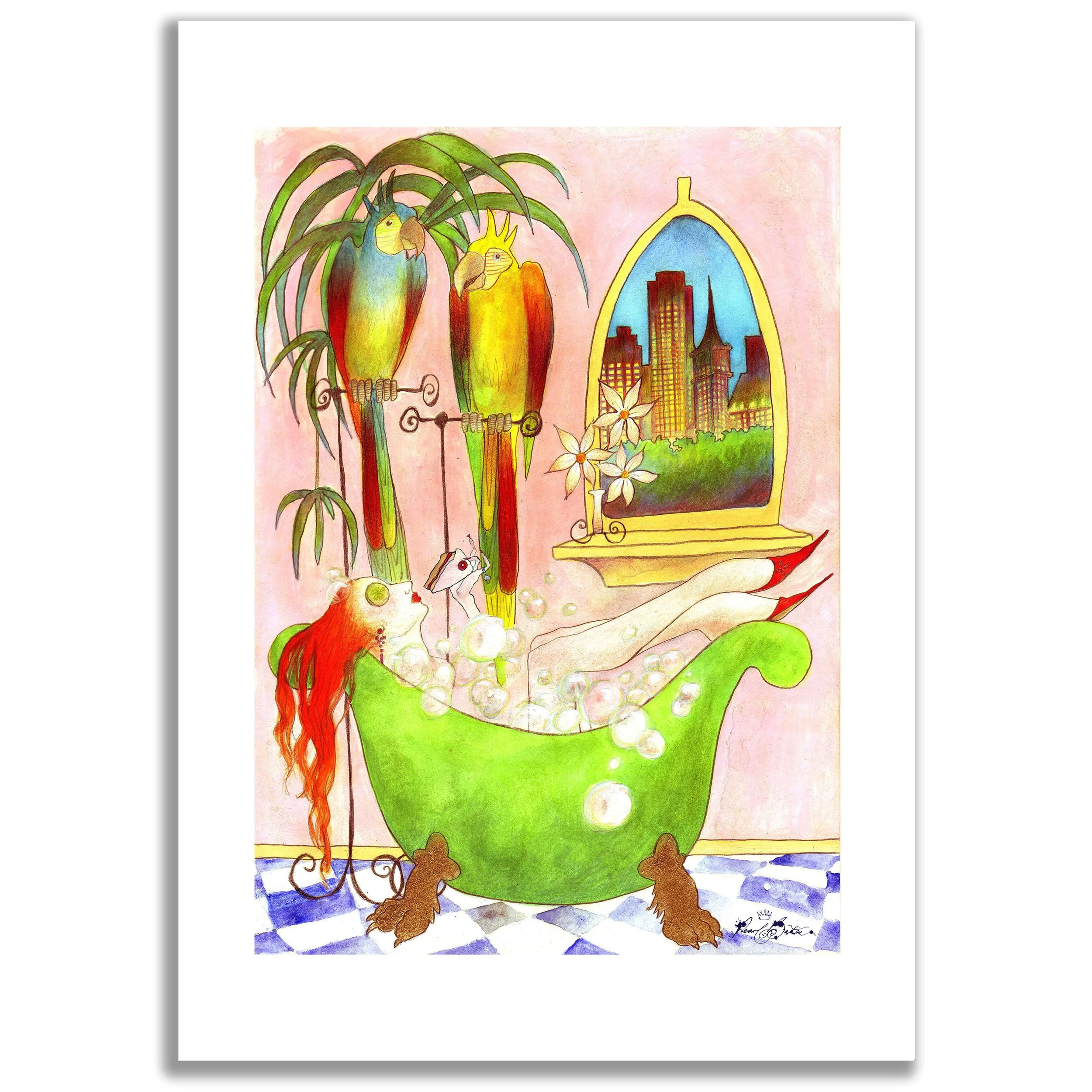 'Cake In The Bath' print