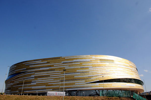 Derby's newest landmark, the £30.8 million sporting venue, Derby Arena.