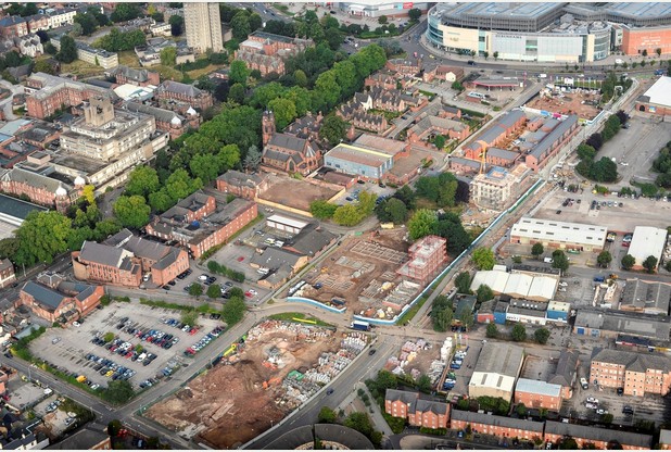 The Castleward site located between intu Derby and the train station.