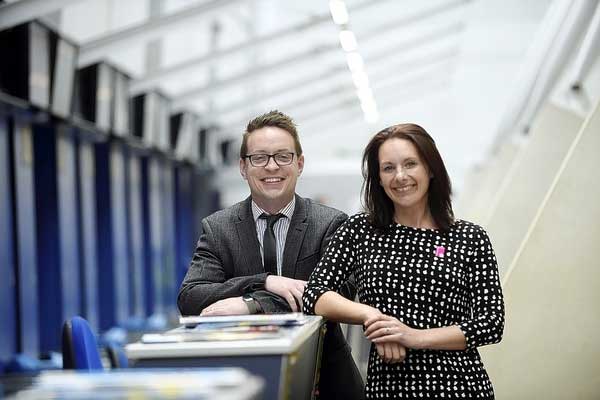 From left to right: Howard Ebison, Head of Customer Service at East Midlands Airport and Lindsey Hatfield, Commercial Development Manager at Marketing Derby.