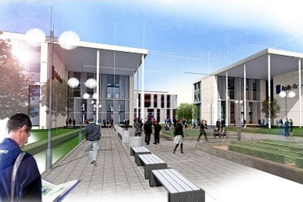 An artist's impression of Rolls-Royce's proposed aerospace campus