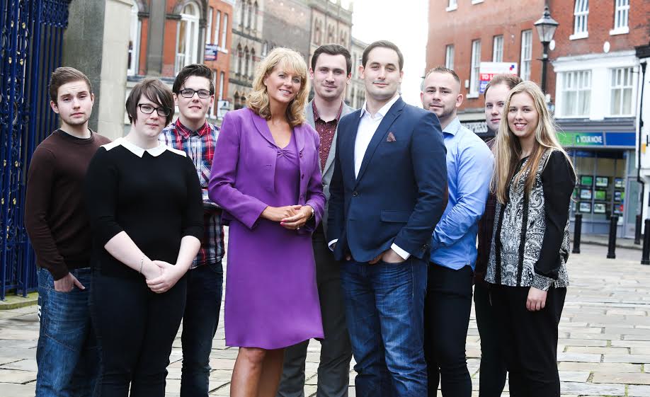 Meet the team at iBox-Security (from left to right): Dominic Riley, SEO Executive; Jayme Tibbatts, Junior Web Developer; David Vernon, Social Media Executive; April Hayhurst, Business Development Director at Derby College; Zak Vickers, Software Engineer; Sean Price, Managing Director; Jon Smalley, Marketing Manager; Jordan Peck, Lead Developer; Hannah Kwiatek, Junior Web Developer.