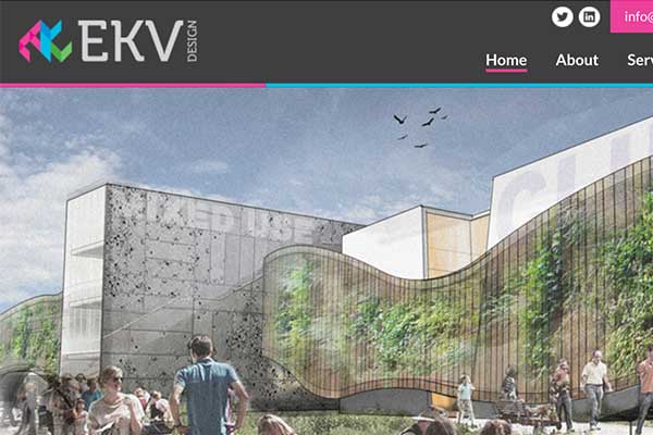 A glimpse of EKV Design's new website produced by fellow Bondholder, DE22.