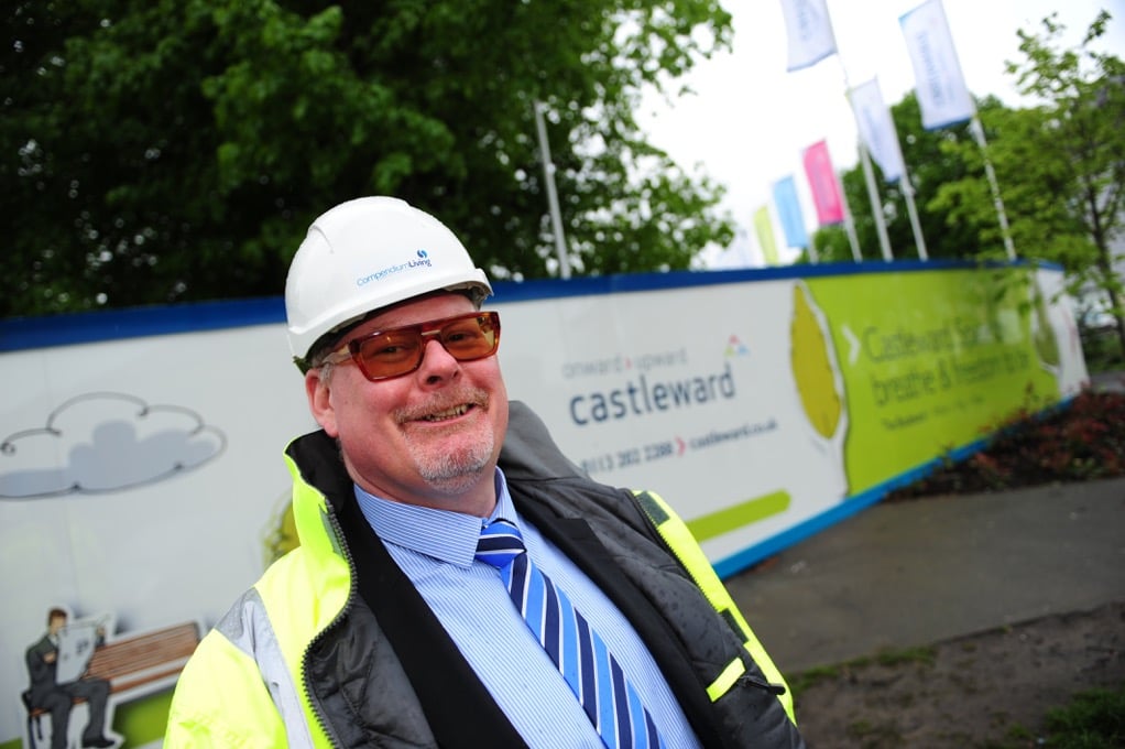 Managing Director at Compendium Living, Dave Bullock, outside the Castleward development