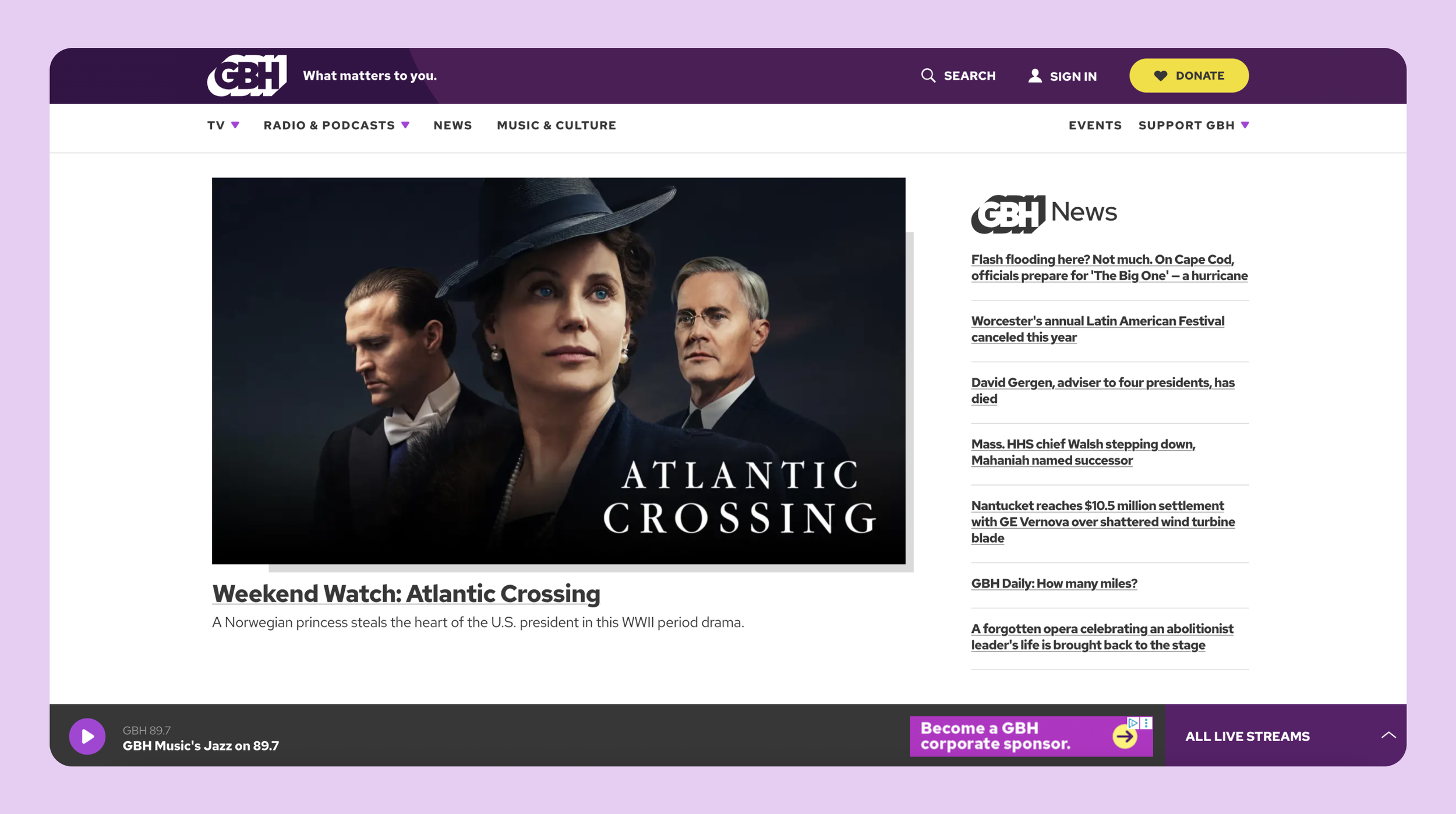 Image of the GBH.org home page