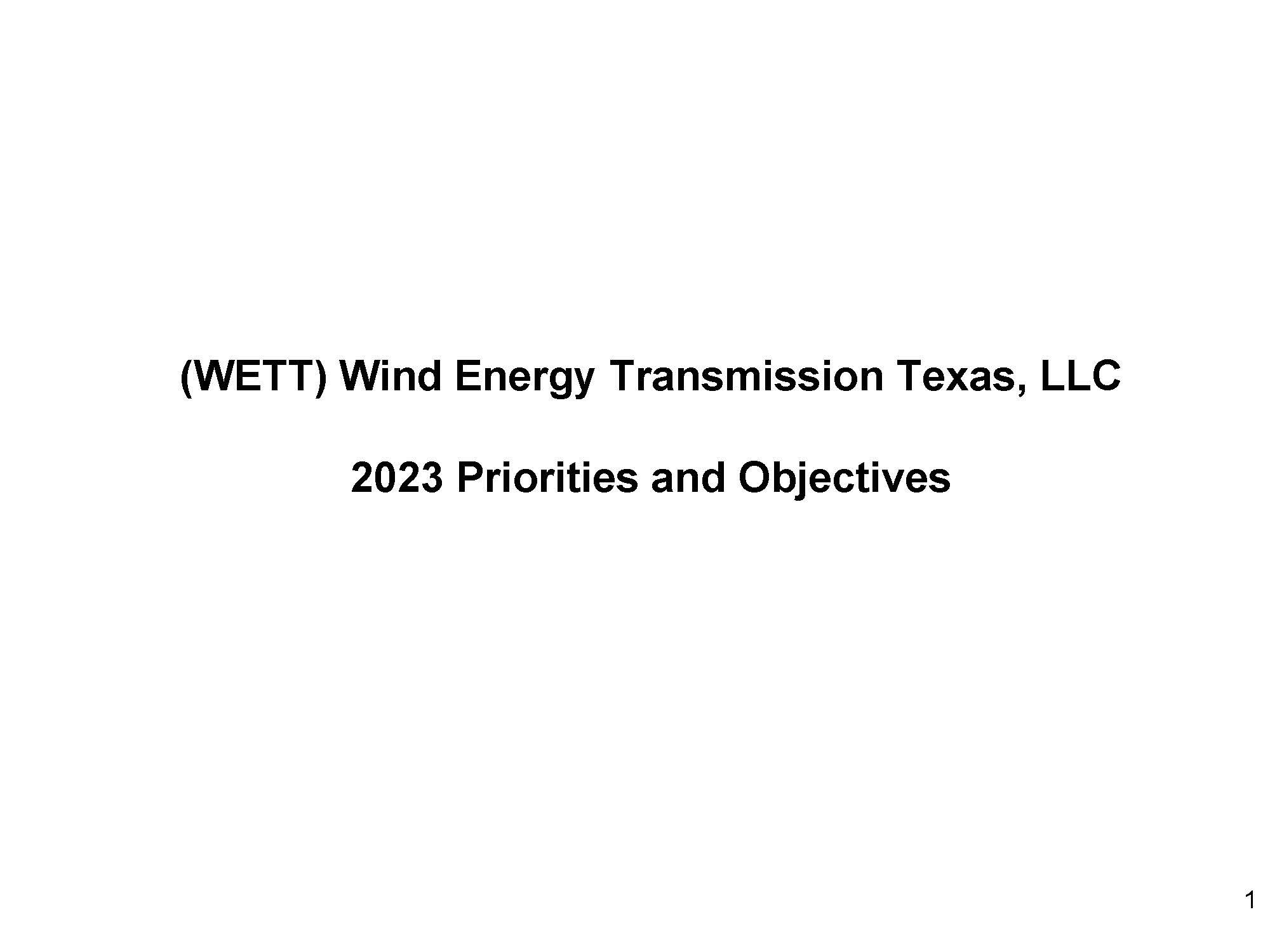 KPI's 2023 — Wind Energy Transmission of Texas