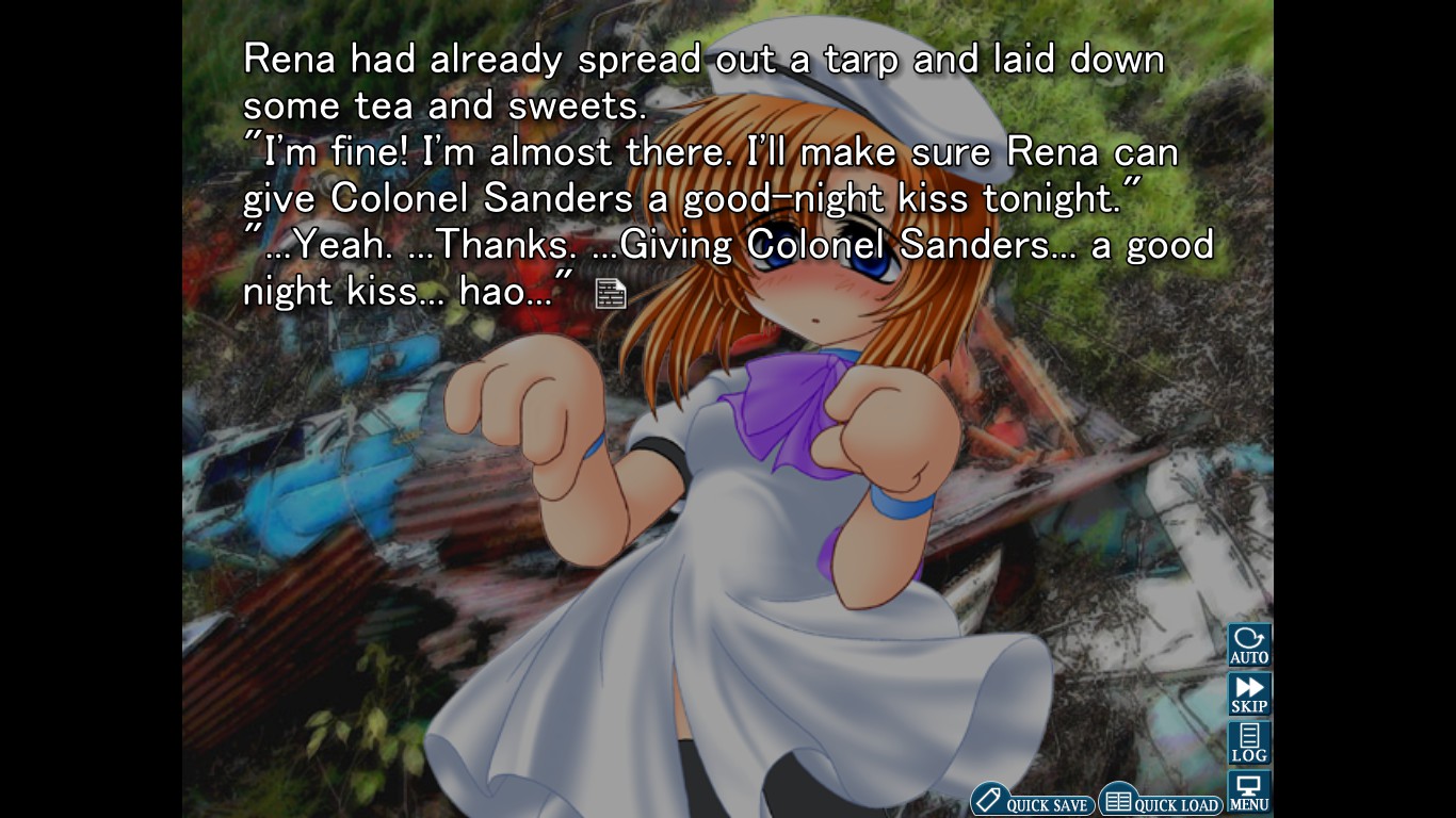 Rena's turn-ons include long walks to the dump, older guys and fast food mascots.