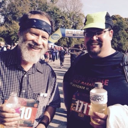 My dad and me at the finish line. 
