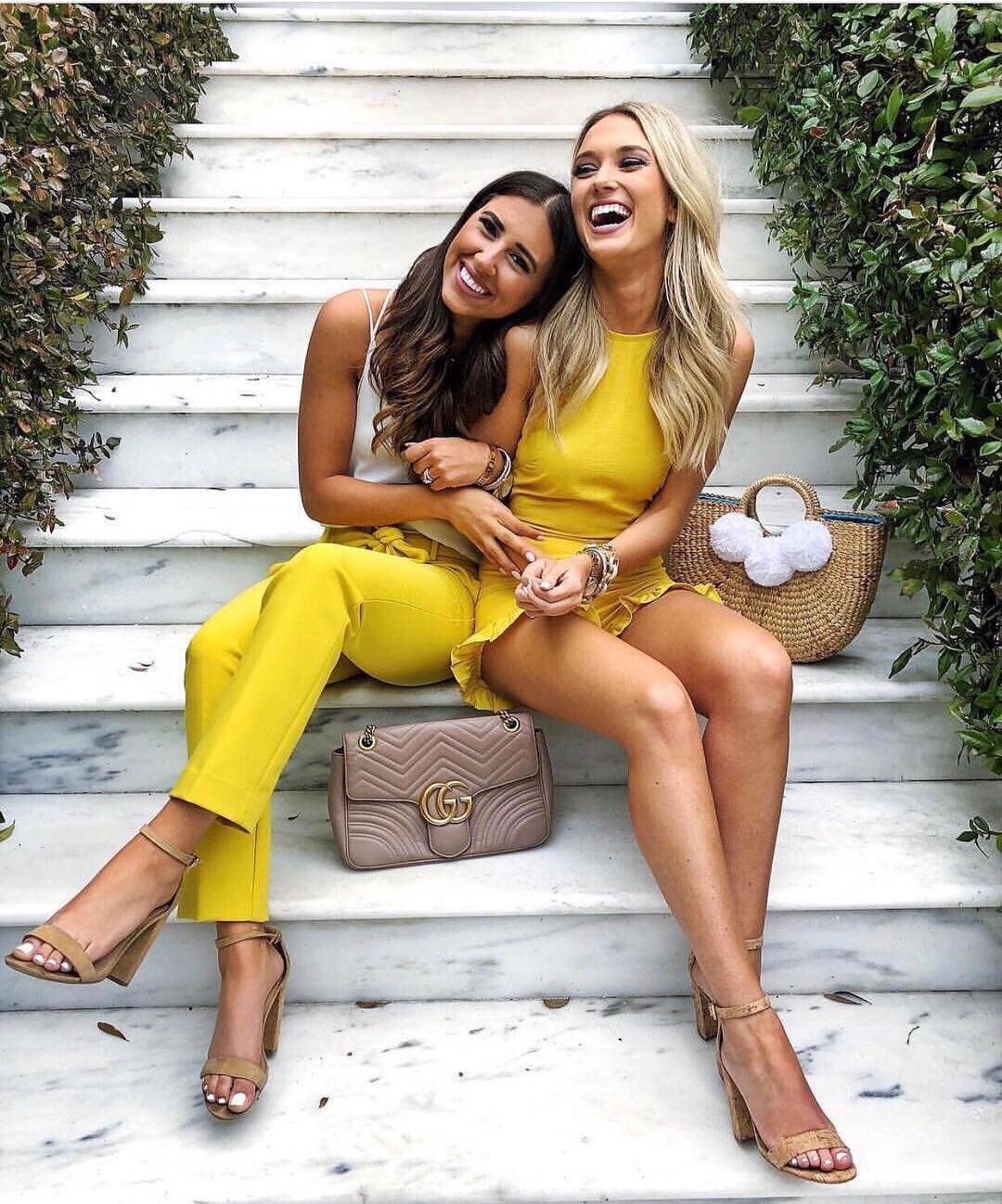 Dress Up Buttercup &amp; Champagne and Chanel looking bright in yellow - perfect for spring! 🌻☀️💐 Photo by: @stylecollective_