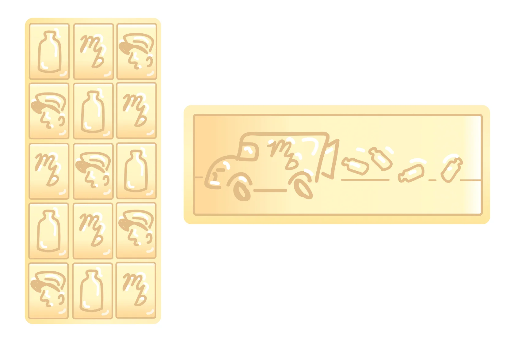 Large and small chocolate bar designs