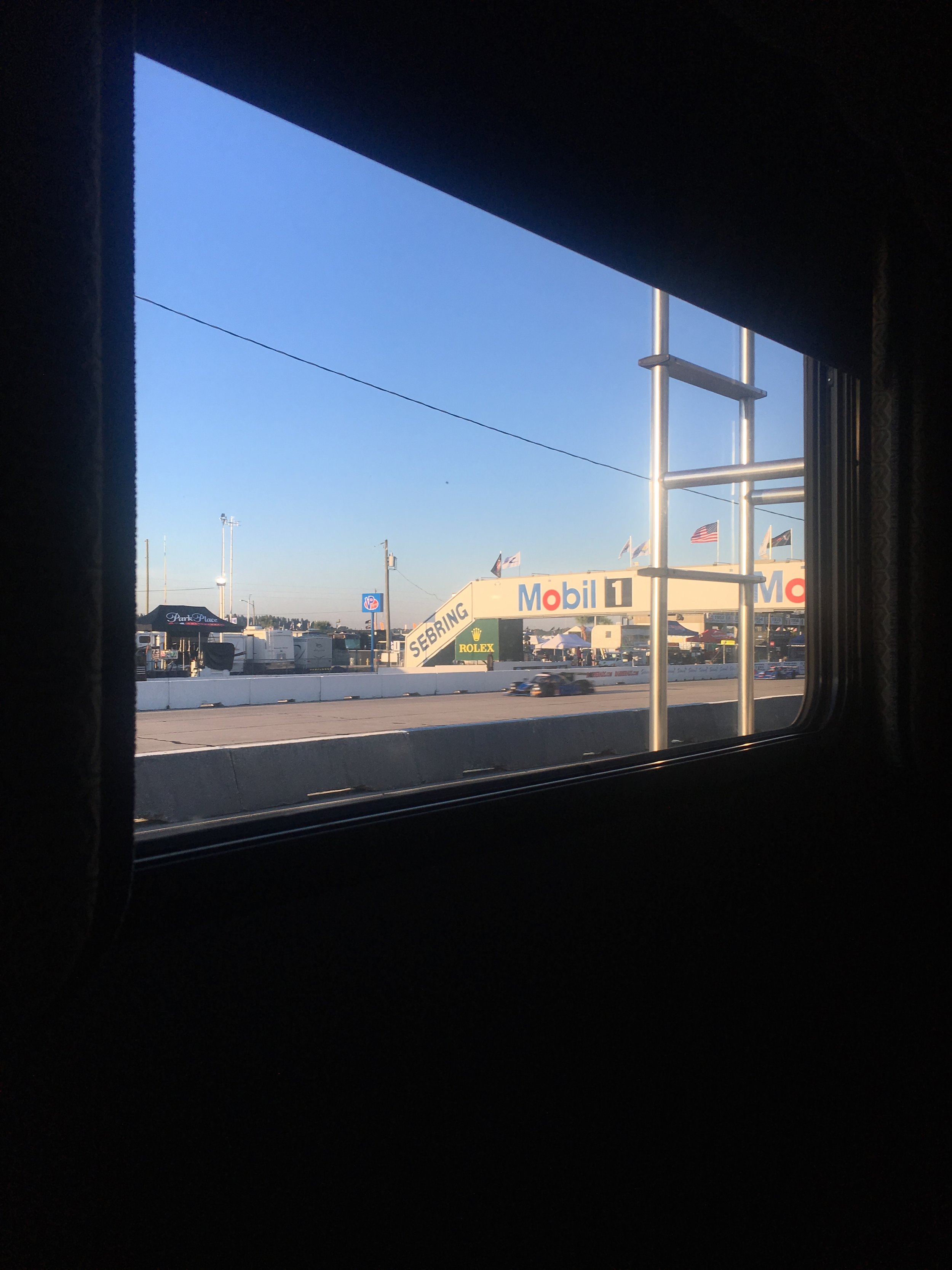 When they said my motorhome spot was close to the track I didn't know that this would be the view / alarm clock when the cars started up at 8am!