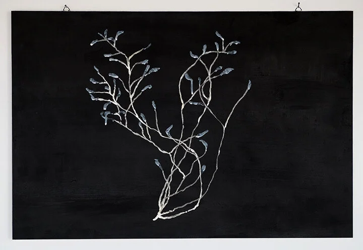  Katja von Ruville Naturstudie Moosgras (groß) 2020 Acryl, Pigmente, Dispersionsbinder auf Holz / acrylic, pigments, liant on wood 75 × 50 cm 650,– €  Verkauf:  vonruville@grassgruen.info  