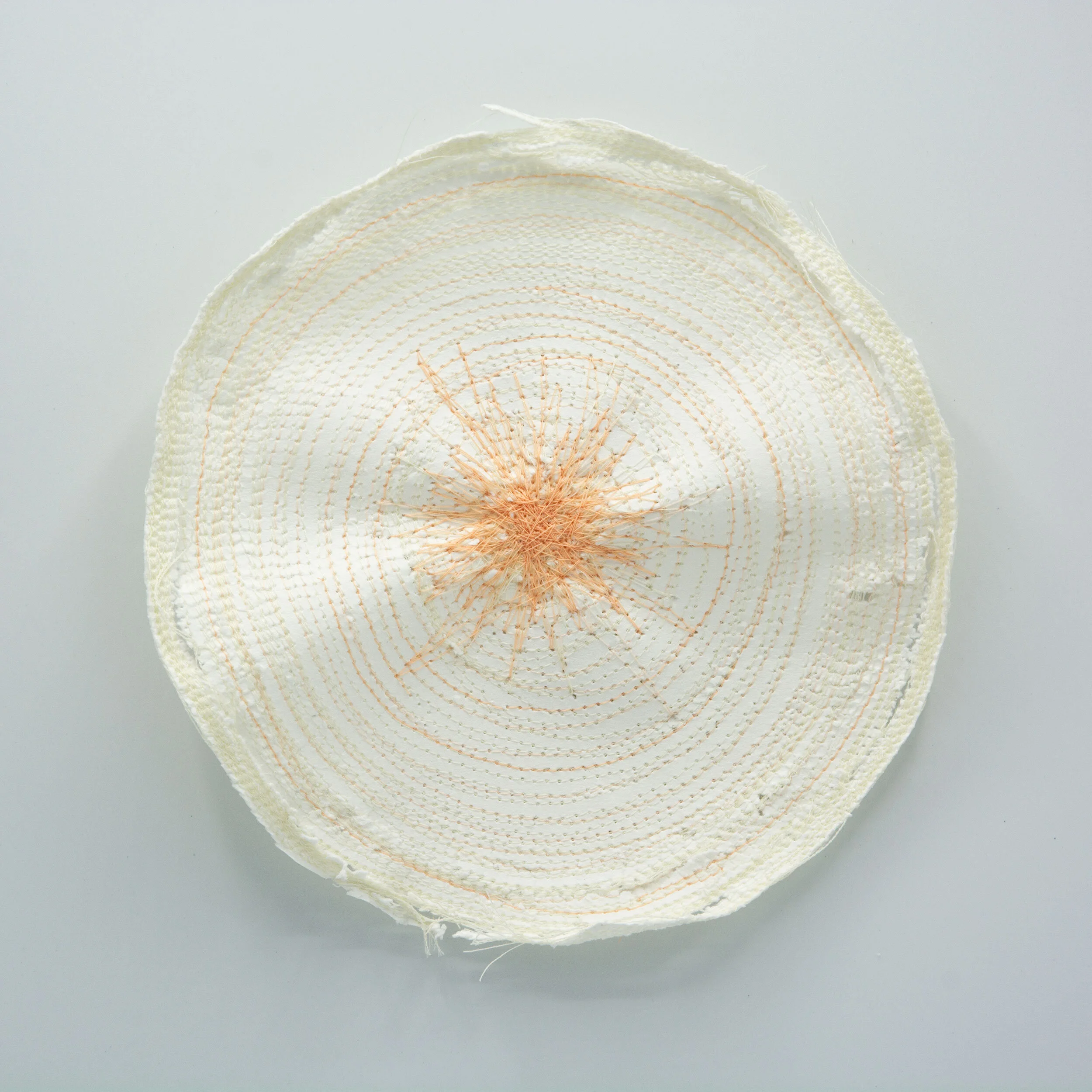  Kelly M O’Brien   Stitch study 2 , thread and paper, 17.5 x 17.5 cm ©2020  €112 + shipping  To purchase:  kelly (at) kellyobrien (dot) art 