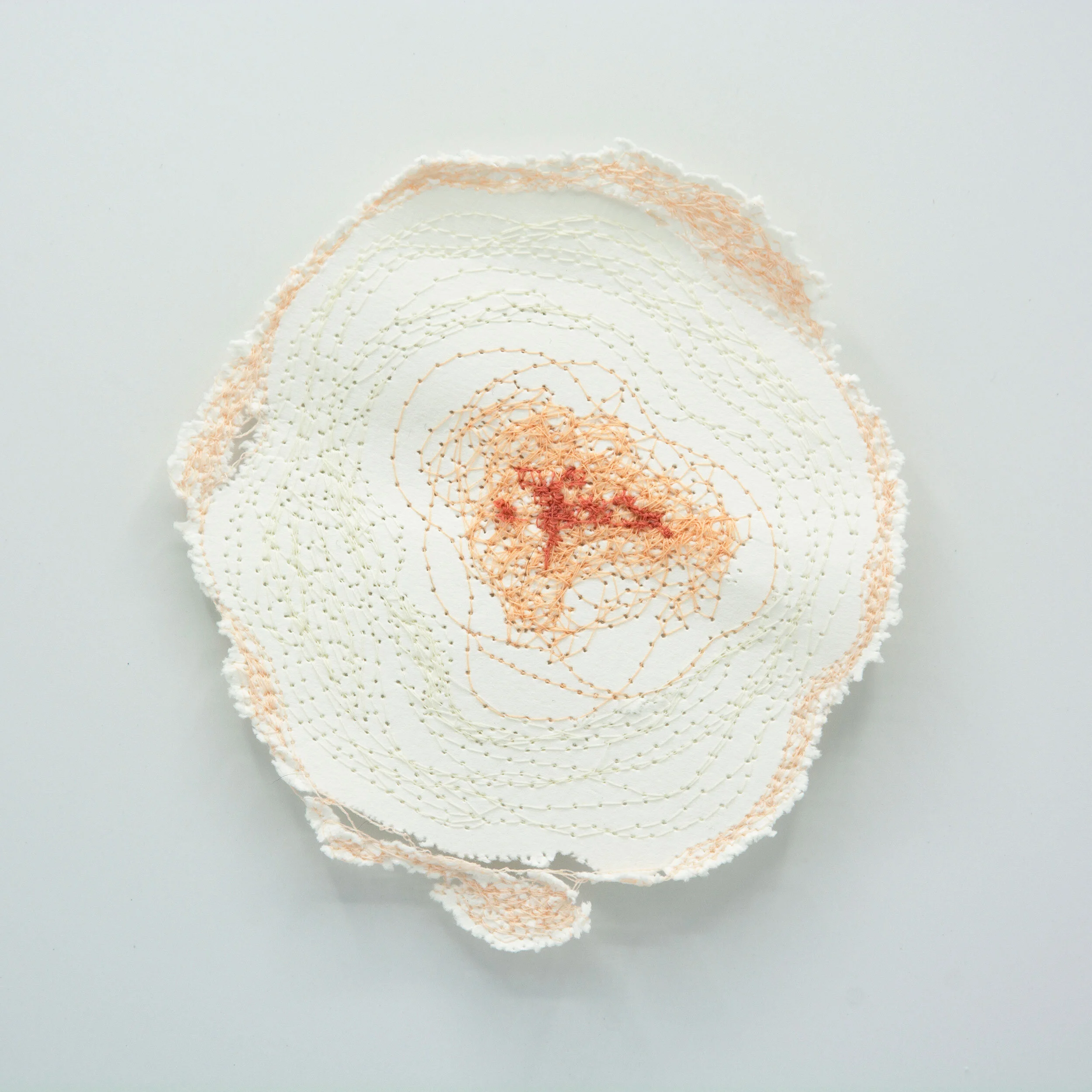  Kelly M O’Brien   Stitch study 5 , thread and paper, 14.5 x 13 cm ©2020  €85 + shipping  To purchase:  kelly (at) kellyobrien (dot) art 