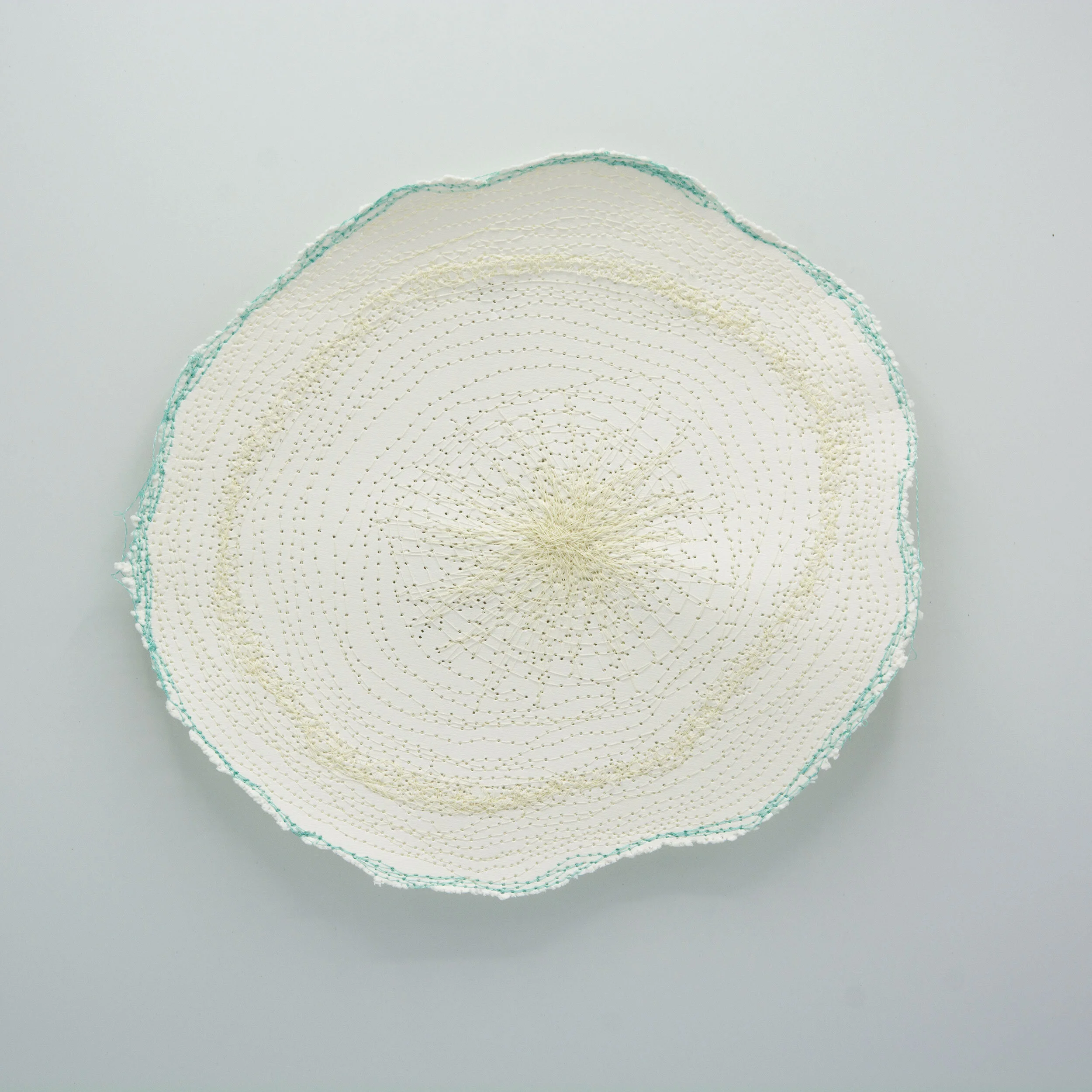  Kelly M O’Brien   Stitch study 9 , thread and paper, 22 x 22 cm ©2020  €150 + shipping  To purchase:  kelly (at) kellyobrien (dot) art 