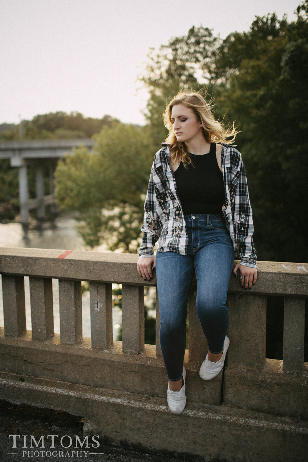  Senior Portrait Photographer Joplin Missouri sunset bridge 