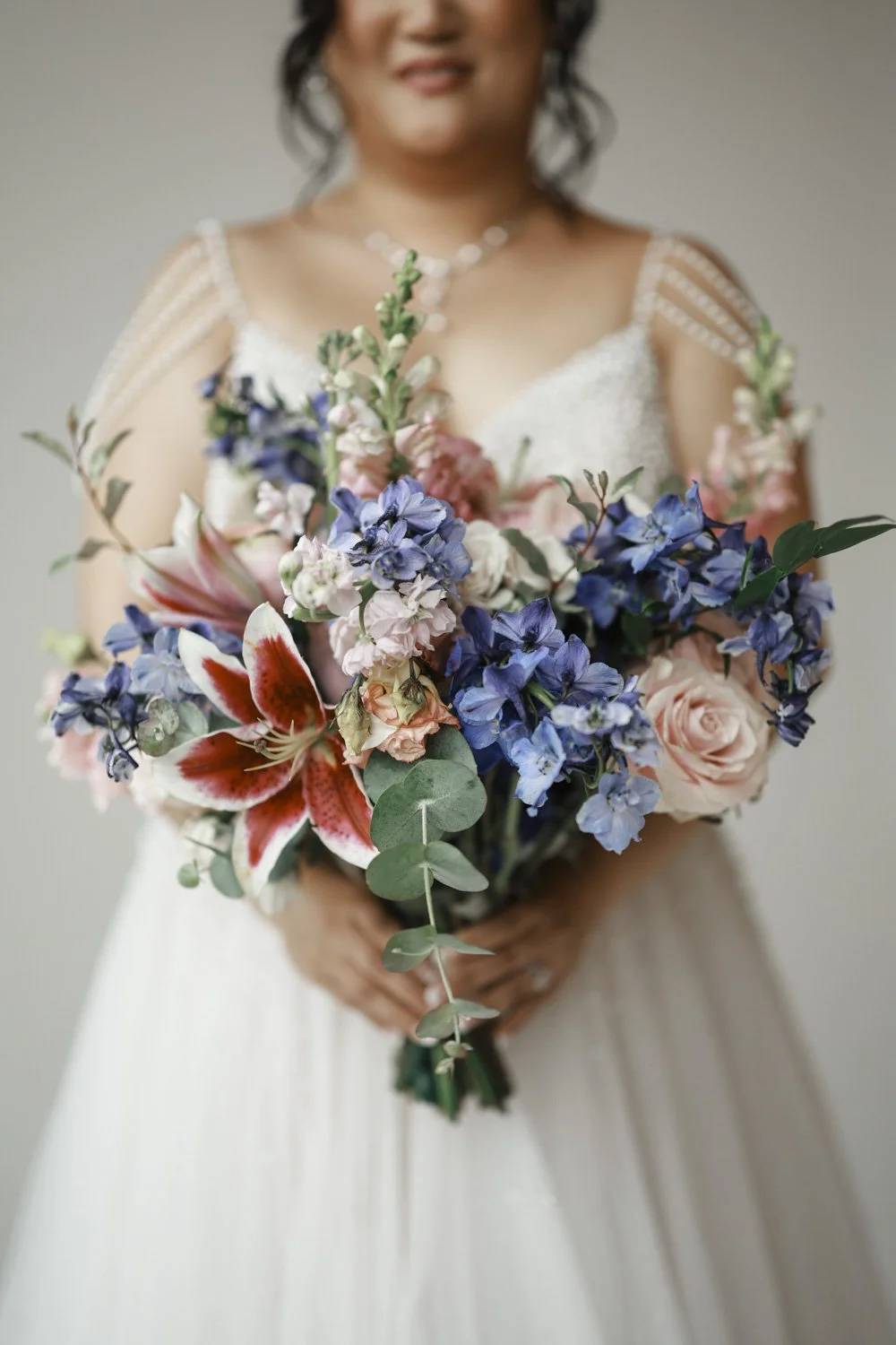 Wedding day studio portraits bride groom