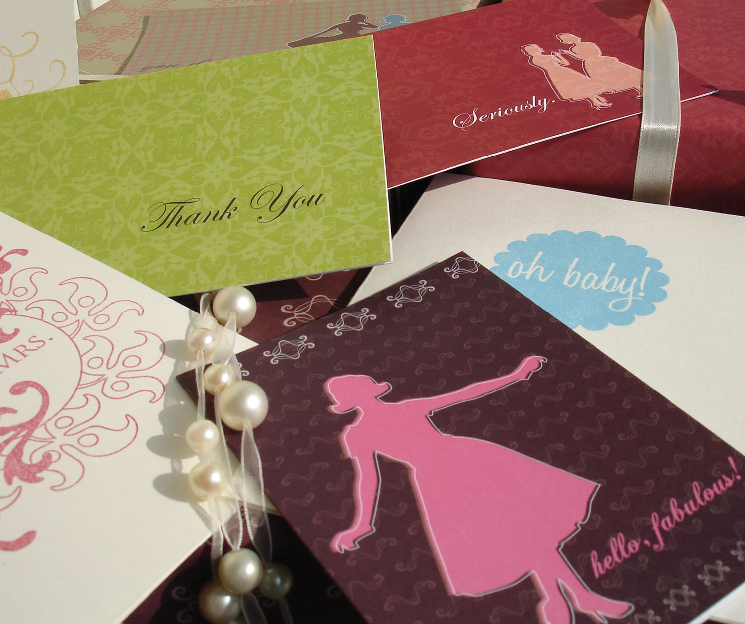 Printed & hand stamped cards