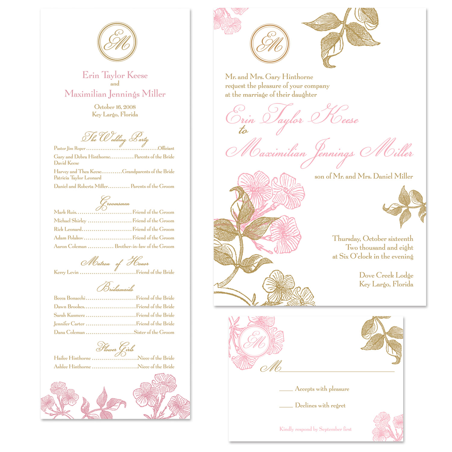 Custom silkscreened wedding suite