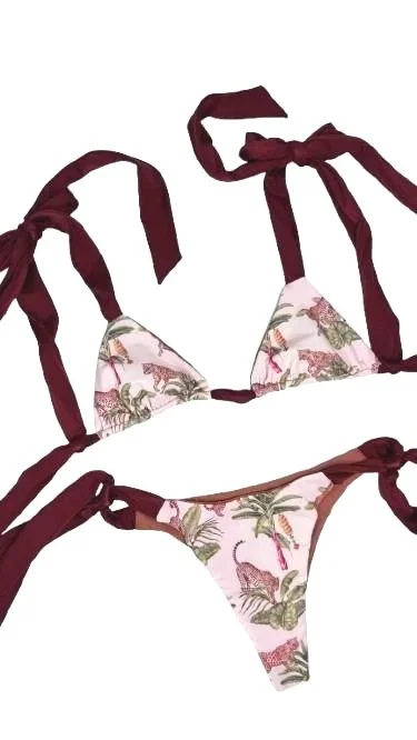 aneta + rio (minimal cut) in limited ed. x desert rose w/ merlot shimmer straps