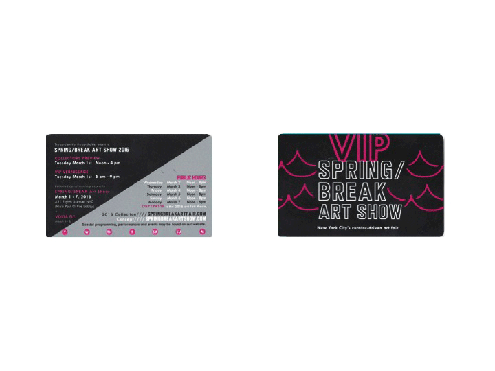 SPRING/BREAK Art Show 2016 VIP Card