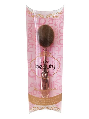 FB03RG iBeauty Mermaid Oval Vegan Makeup Brush #3 Contour Setting