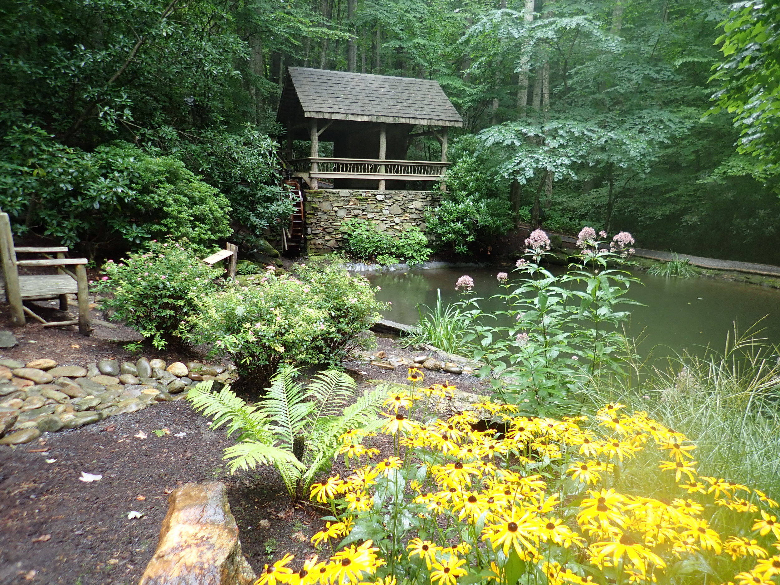 Water wheel_New water wheel and site.JPG