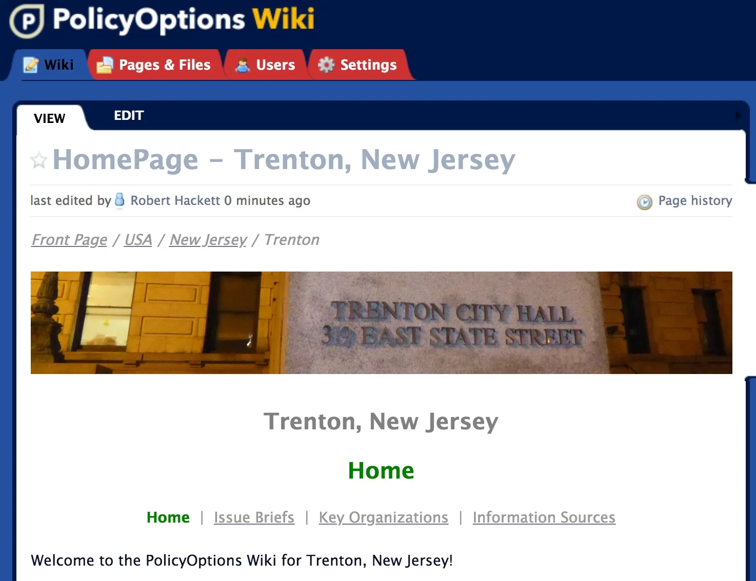 Example of local PolicyOptions Bureau home page. Click to search.