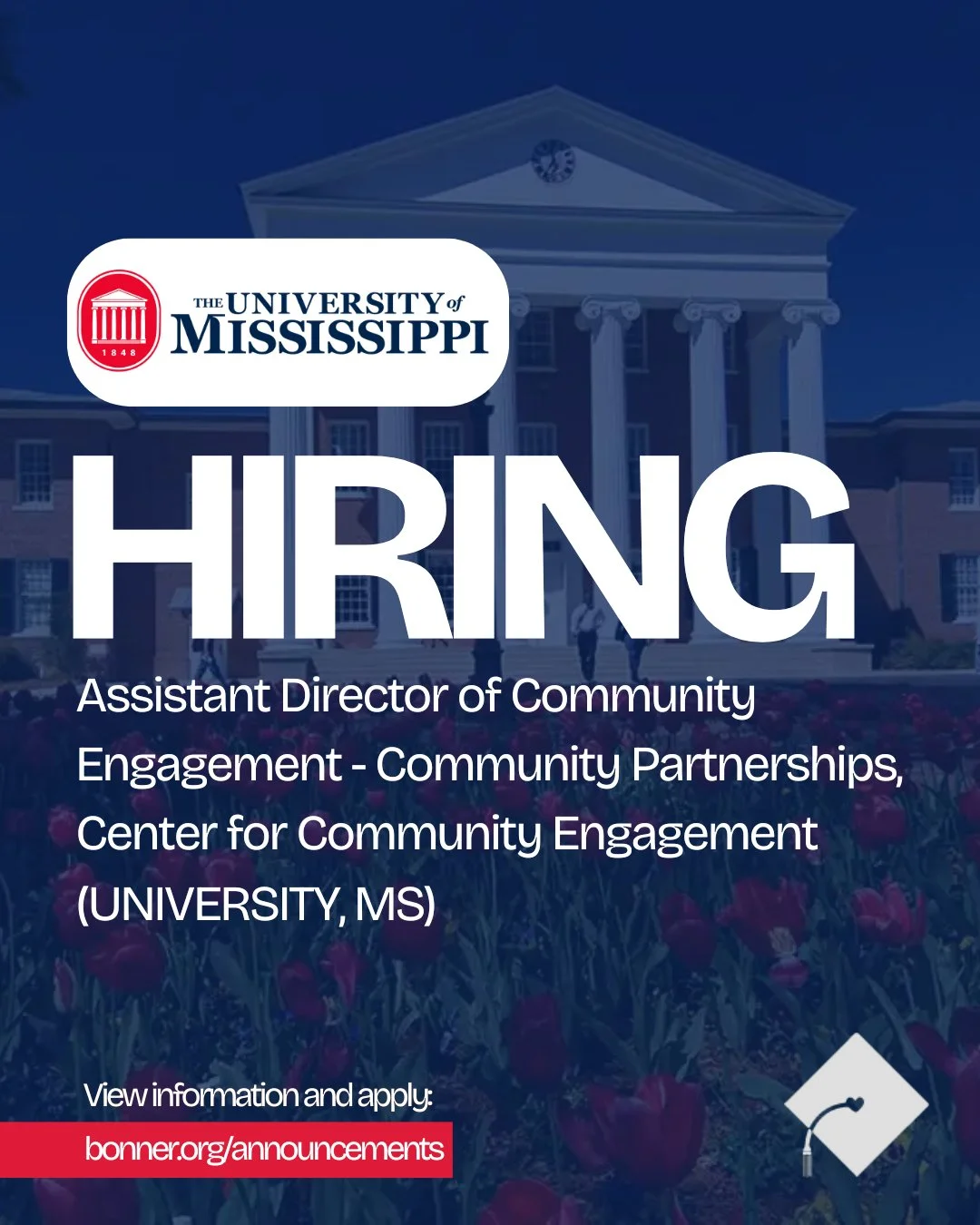 The University of Mississippi is seeking an Assistant Director of Community Engagement &ndash; Community Partnerships to join their Center for Community Engagement. This pivotal role will focus on promoting community outreach, cultivating partnership