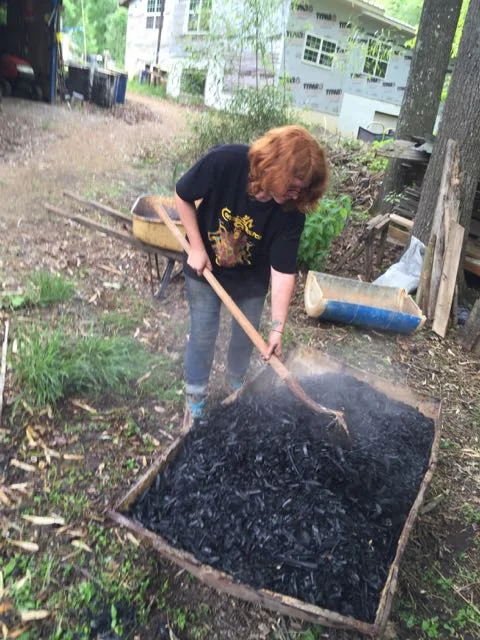 biochar made from the bamboo that grows abundantly at the ecovillage