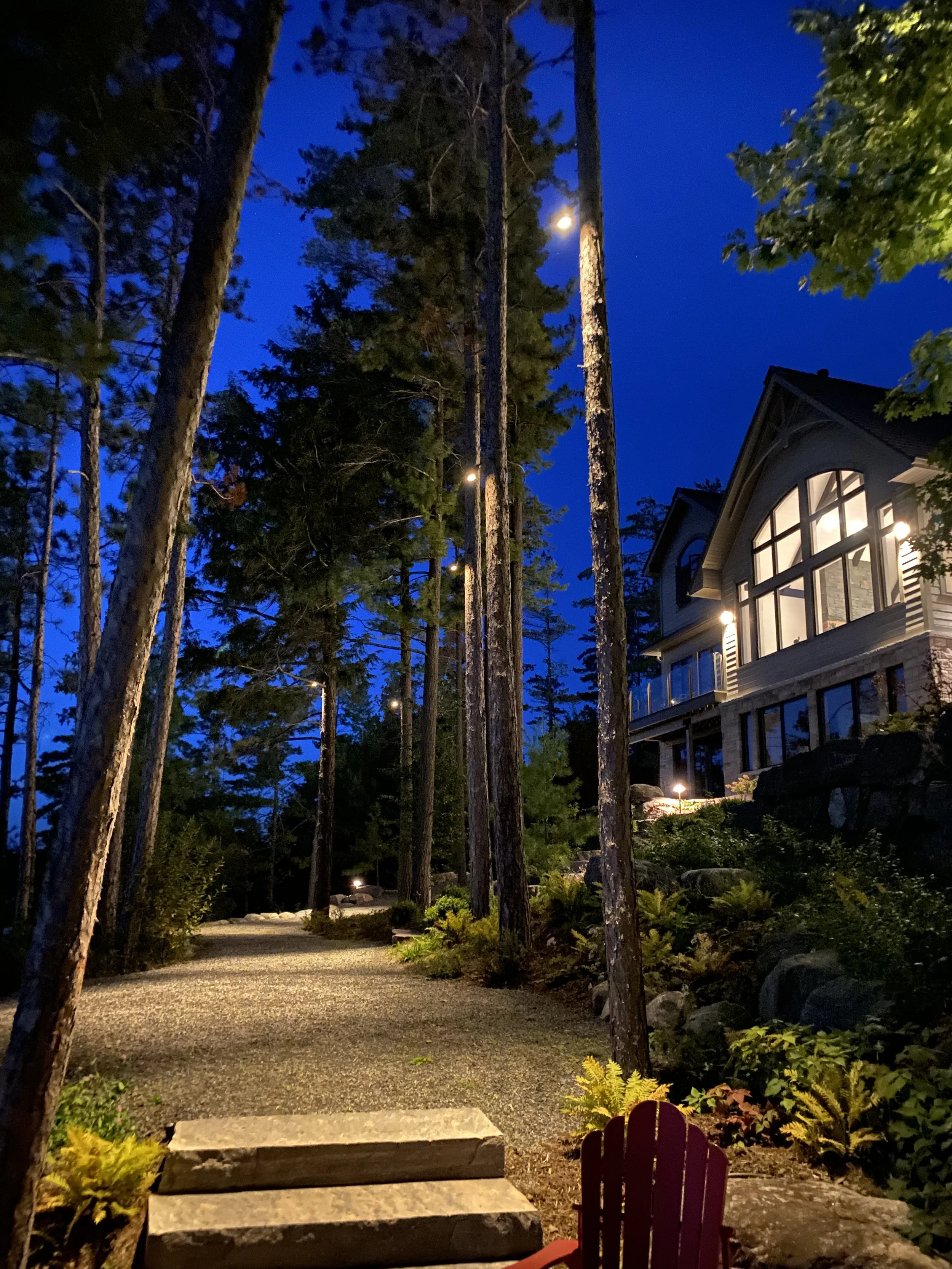 Earth Elements Pathway Downlighting, Muskoka Ontario.jpeg