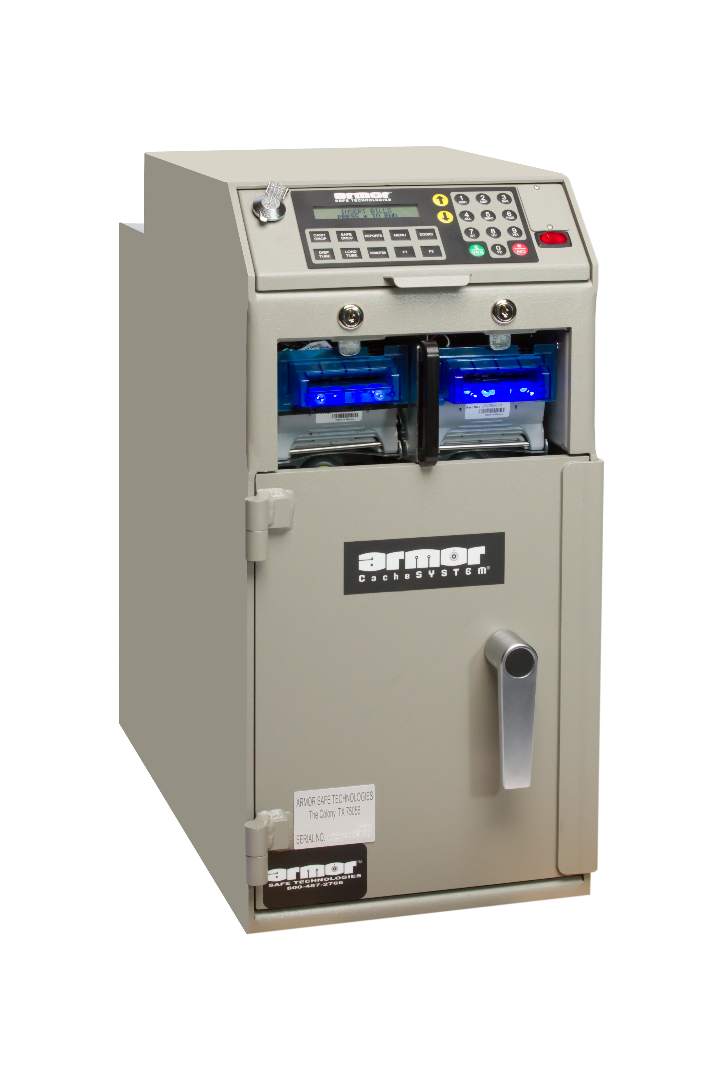 CacheSYSTEM 2400RBH Shown equipped with 2 single-note bill validators