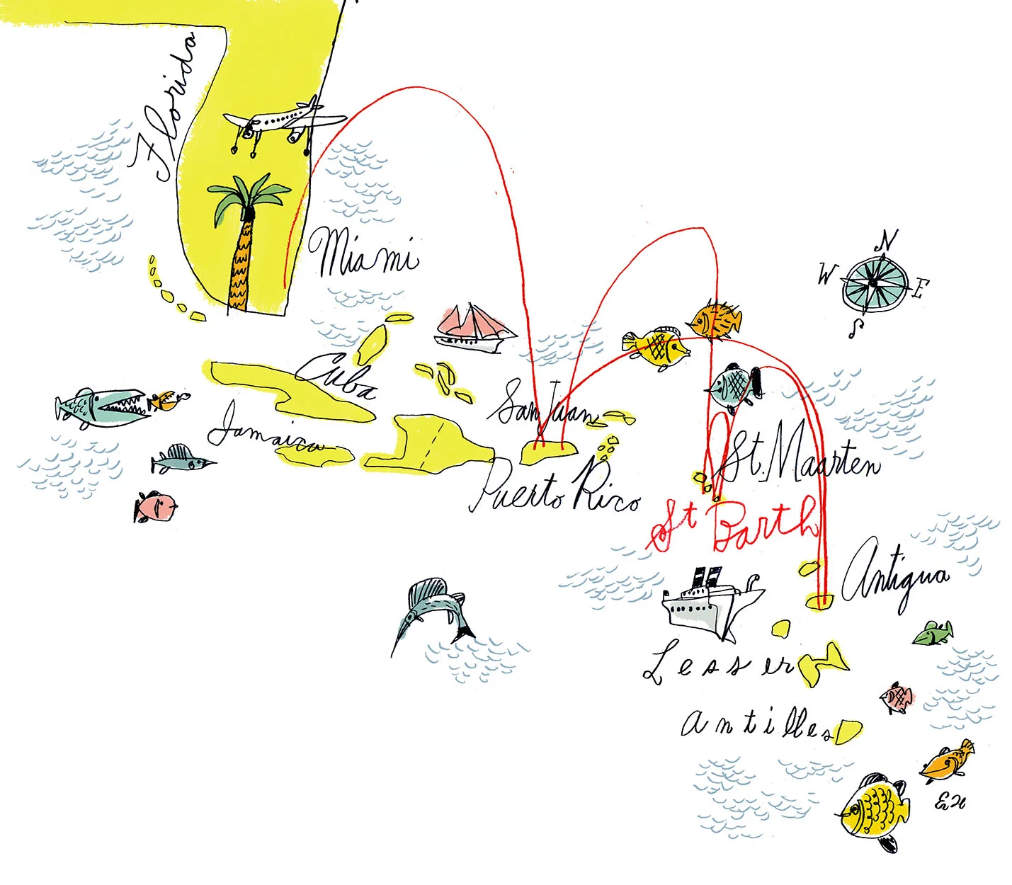 Caribbean map for PentagramNY