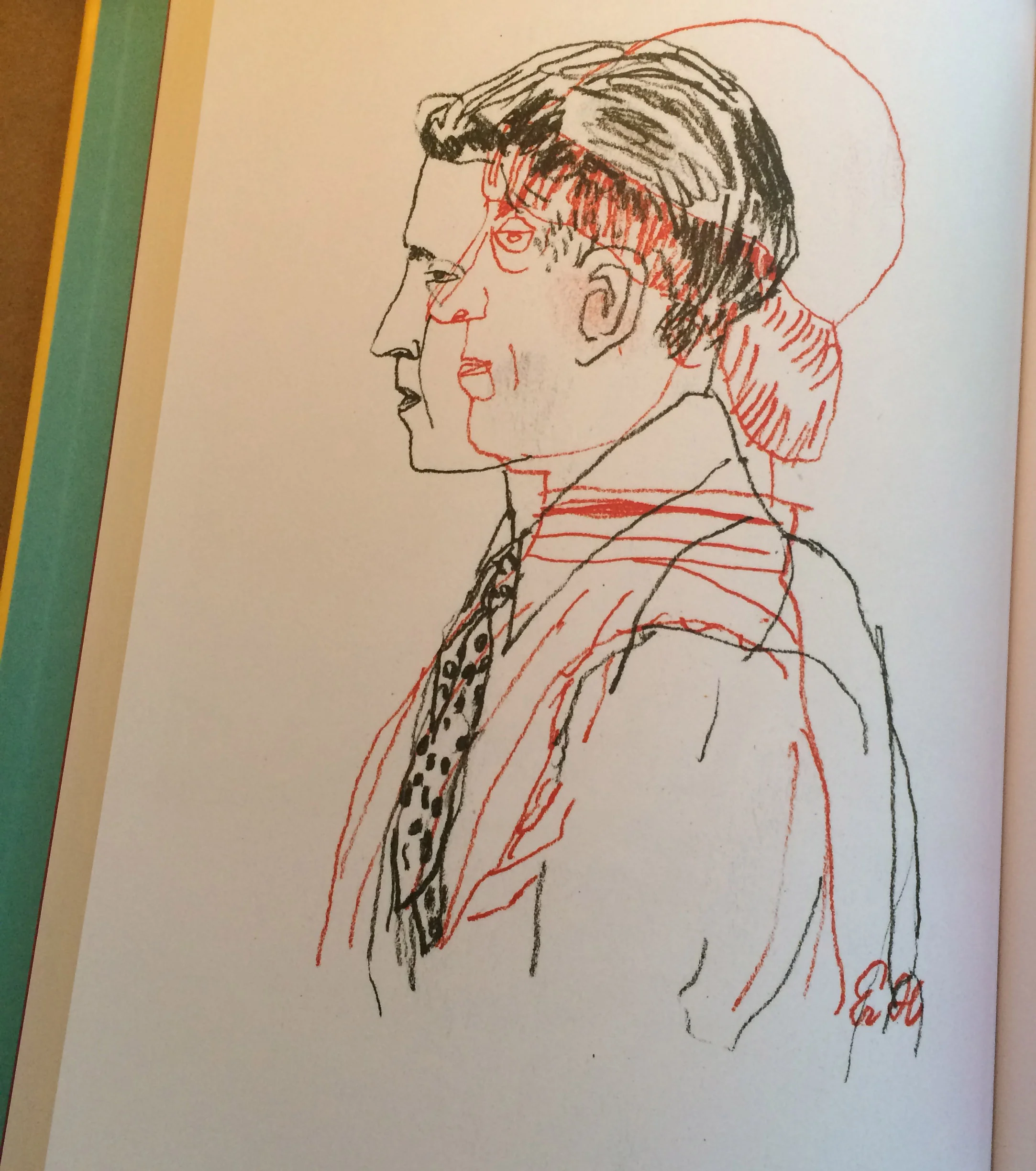 Twin mugshots of bank robber Clyde Barrow and a Renaissance prince (graphite). Drawn while artist-in-residence at the Minneapolis Institute of Arts. Published in American Illustration.