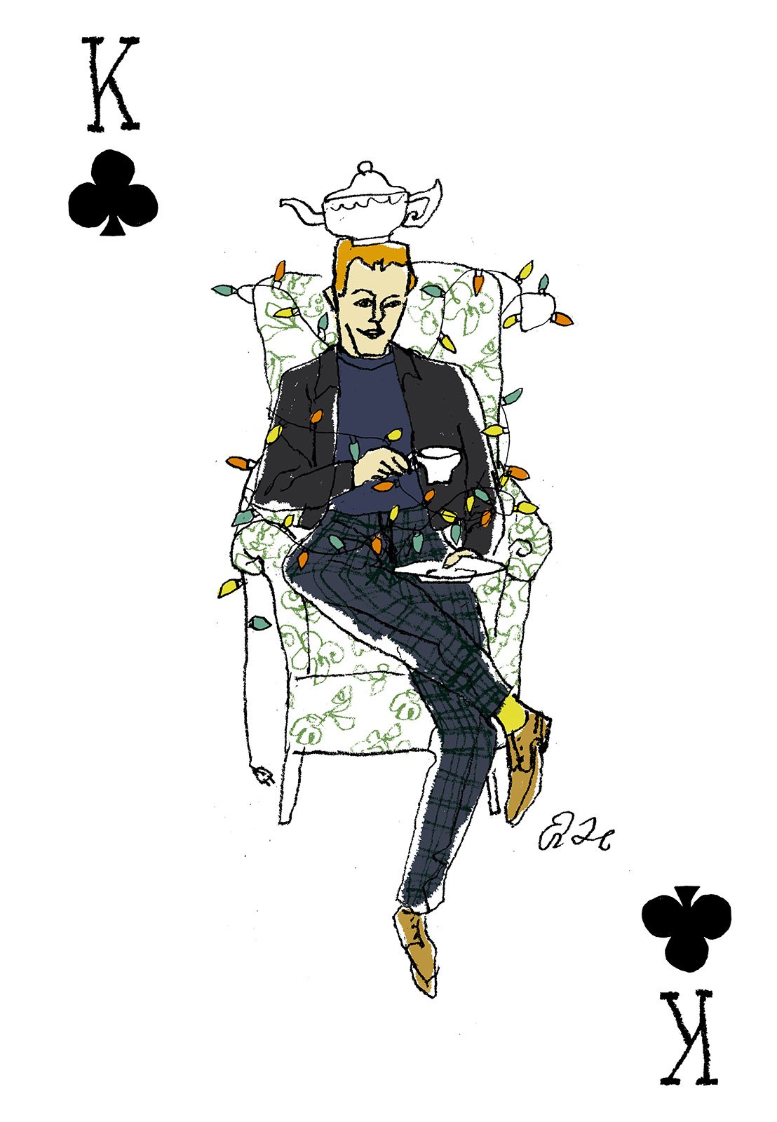 The King of Clubs from a deck of cards created for JCrew