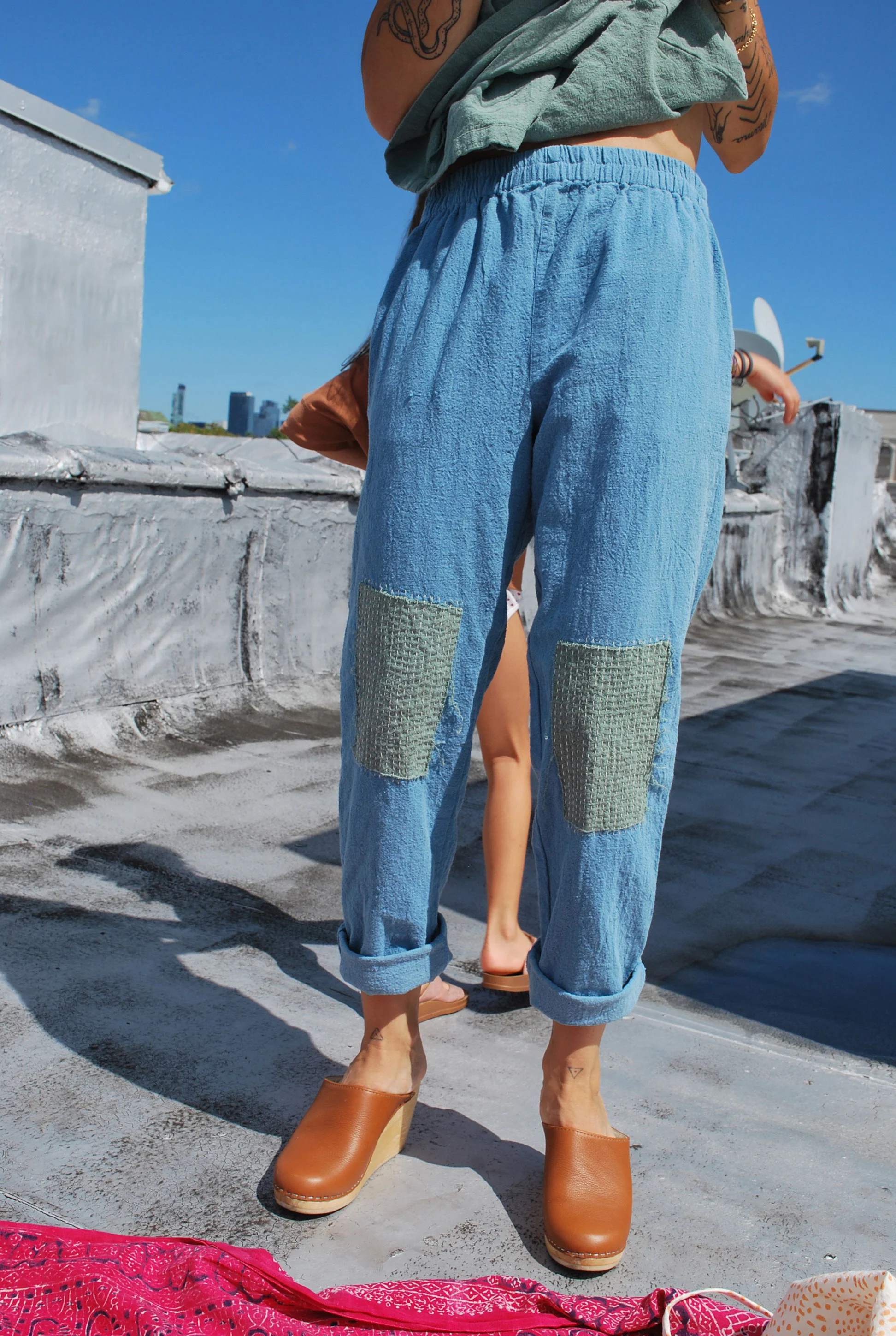 Lounger Pants in Patched Indigo