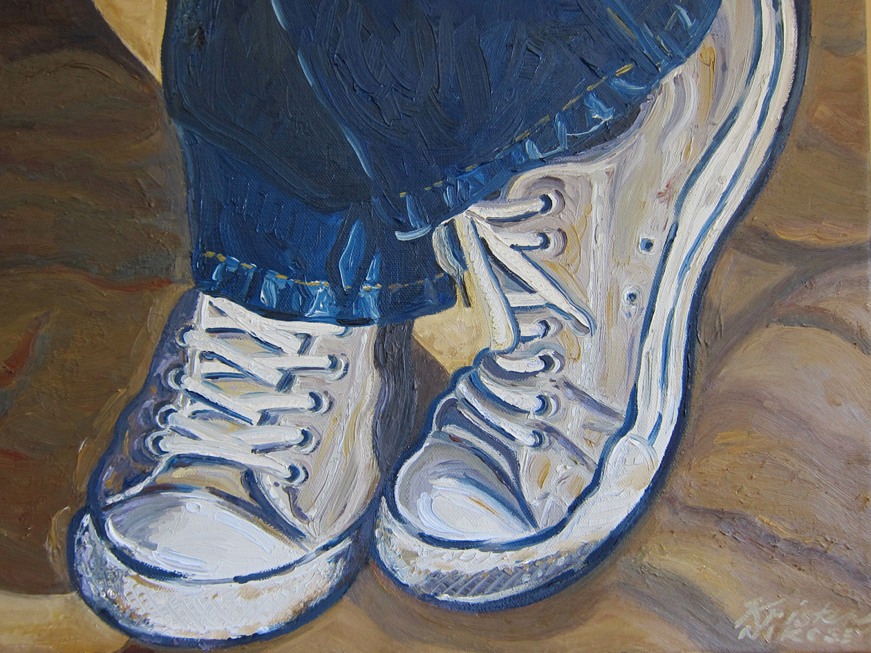 'Tom's Rockin' Converse' - oil 12"x16"