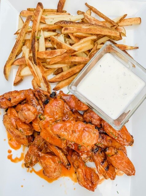 Healthier Buffalo Wings and French Fries