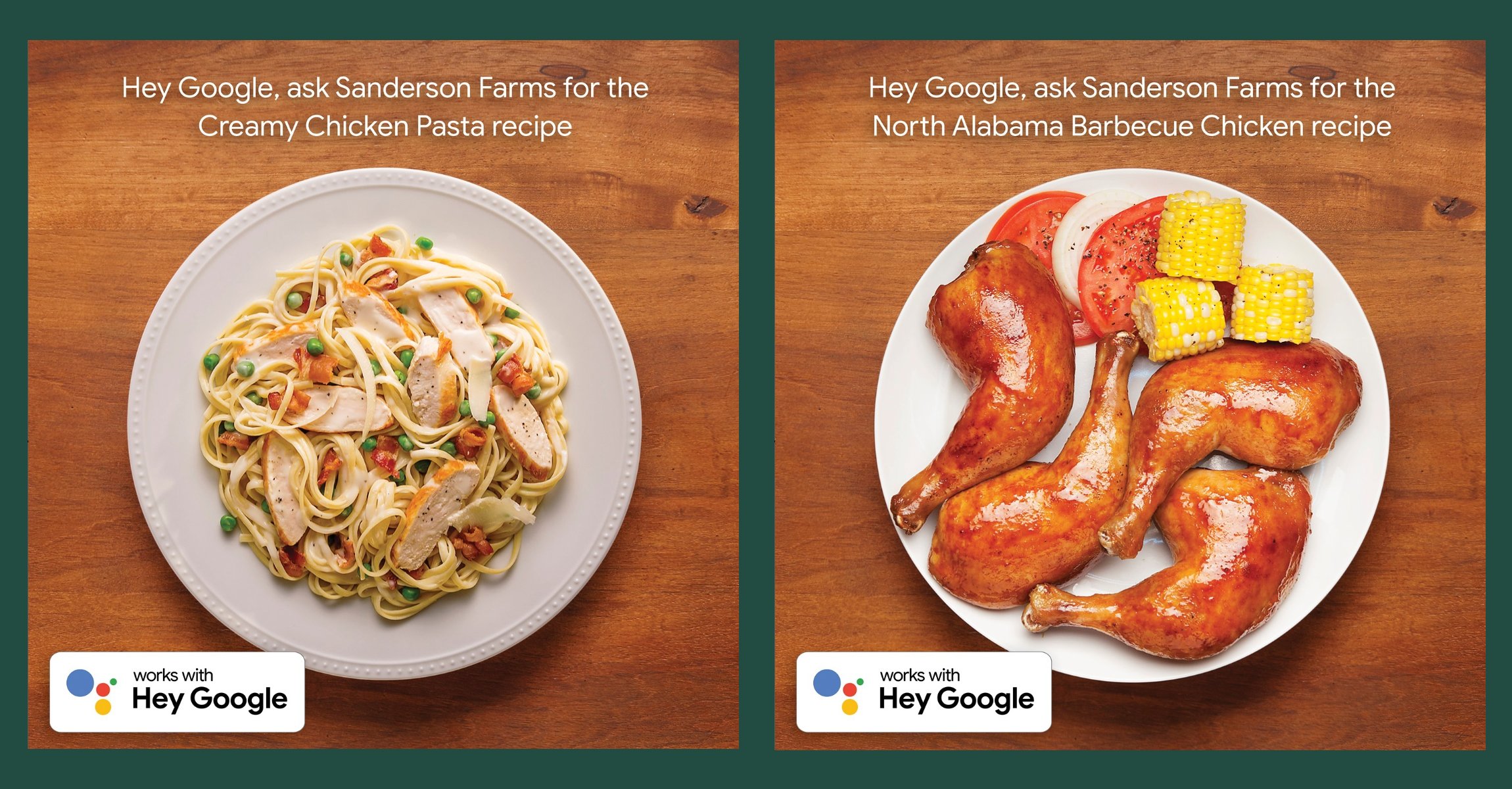 Two social campaigns, one touting the protein benefits of chicken, and the other, introducing voice assisted recipes