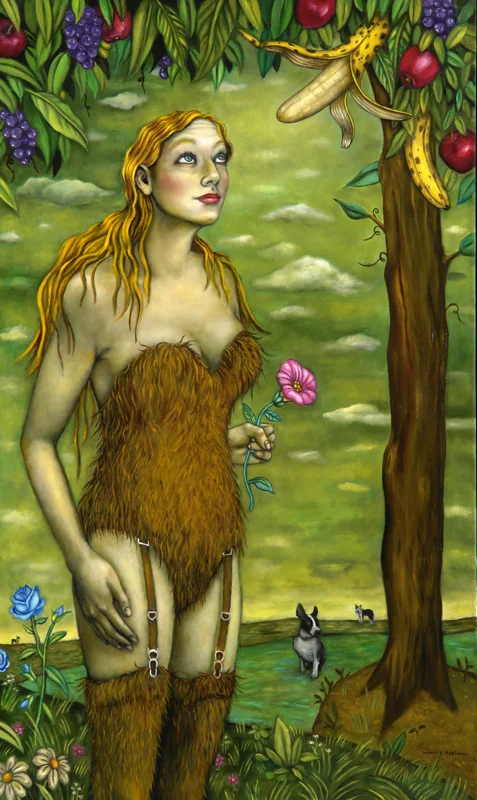 Platonic Adultery II , 2001, oil on canvas, 60" x 36"