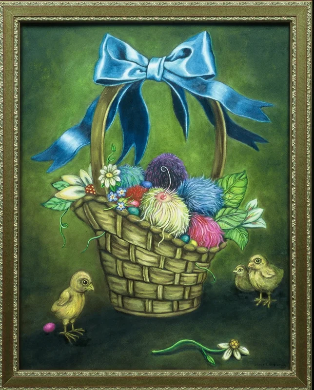 The Horrible Appearance of the First Gray Hair , 2000, oil on canvas, 28" x 22"