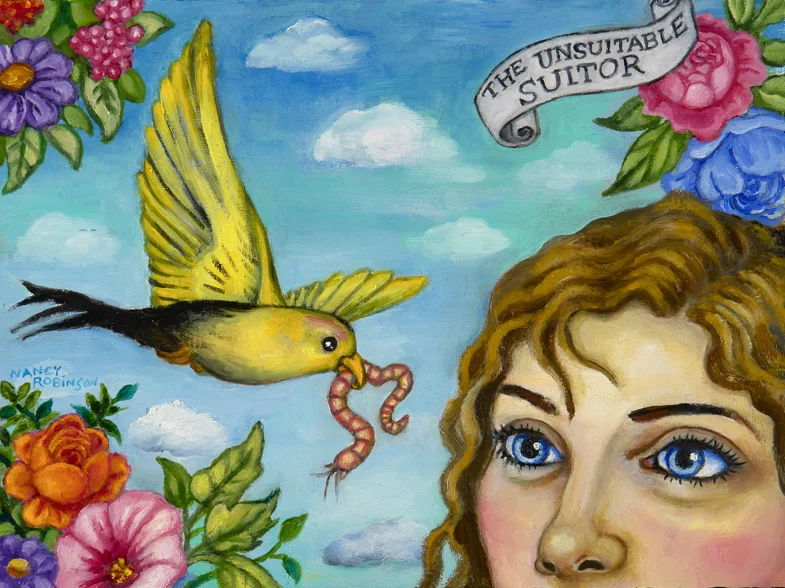 The Unsuitable Suitor, 2007, oil on wood, 9" x 12"