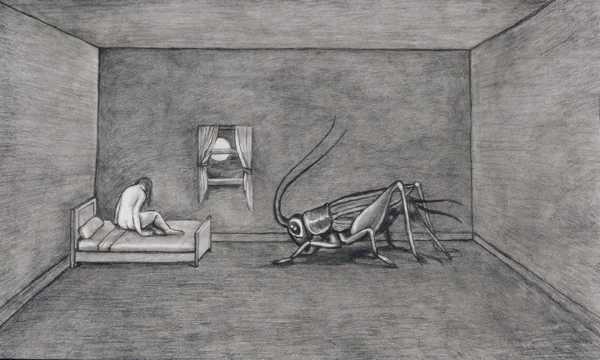 The Insomniac , 1997, graphite on bristol paper, 15" x 22" ENLARGE