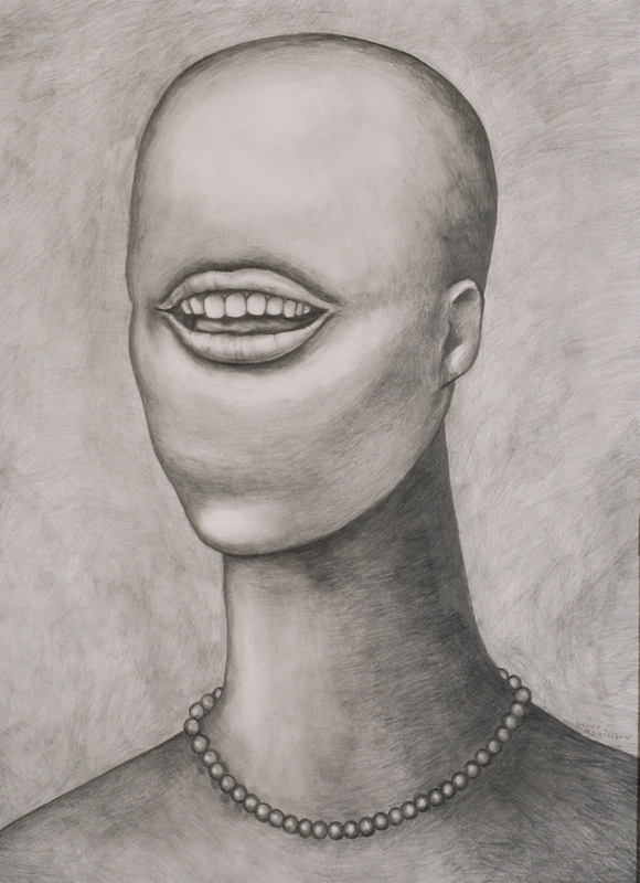 The Hostess , graphite on bristol paper, 27-1/2" x 17-1/4"