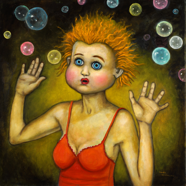 Bubblehead , 2016, oil on canvas, 30" x 30"