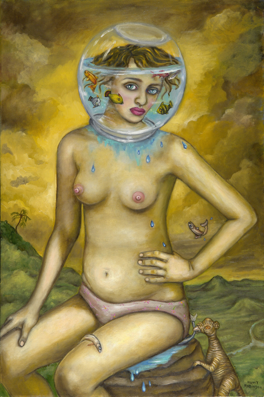 The Exhibitionist , 2009, oil on canvas, 36" x 24"