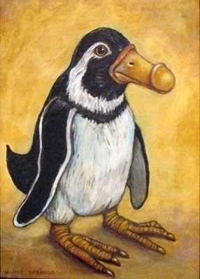 Suitor , 2005, Acrylic and egg on watercolor paper, 12" x 9"