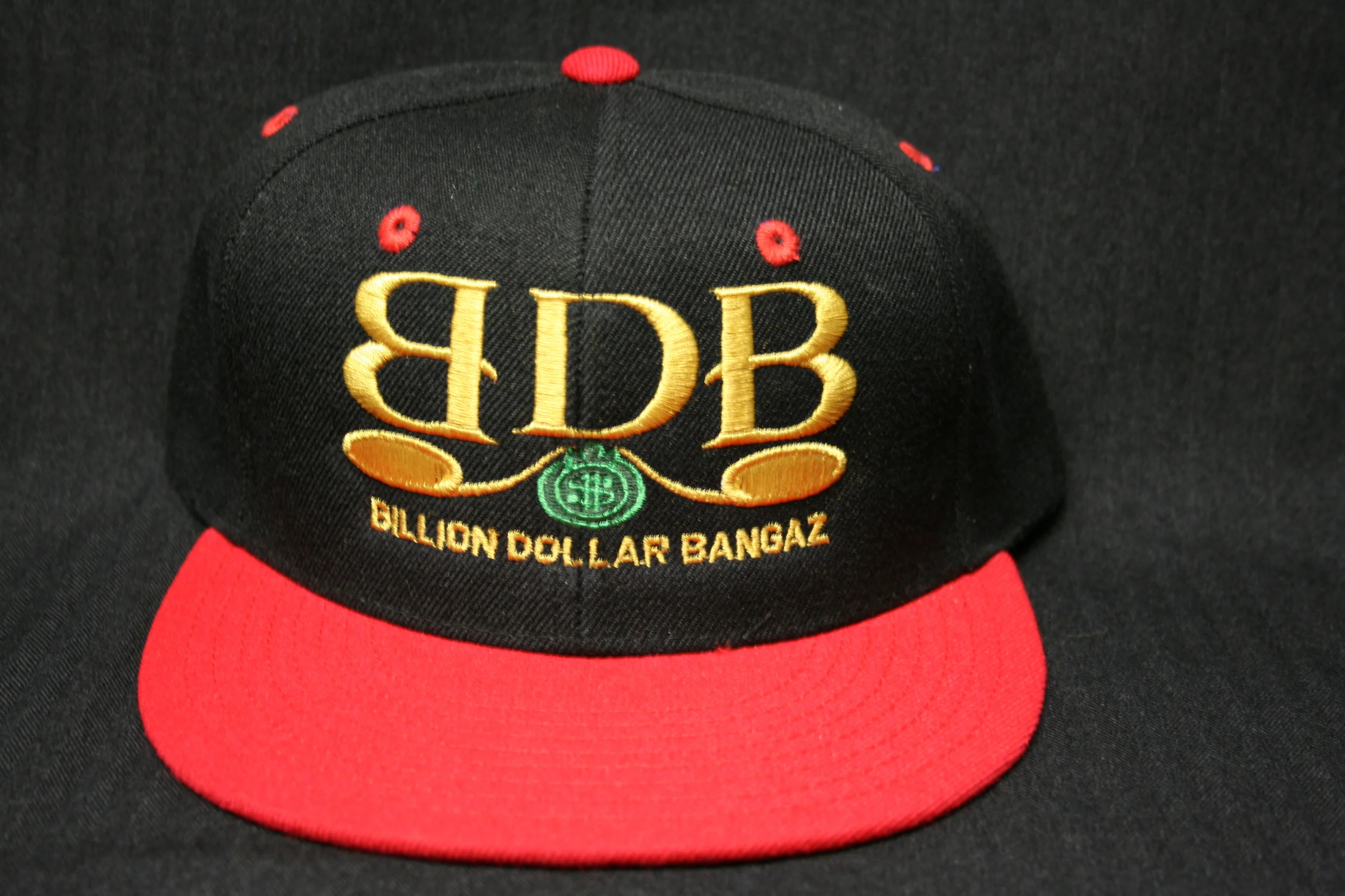 Billion Dollar Bangaz Black Snapback Hat W/ Red Brim