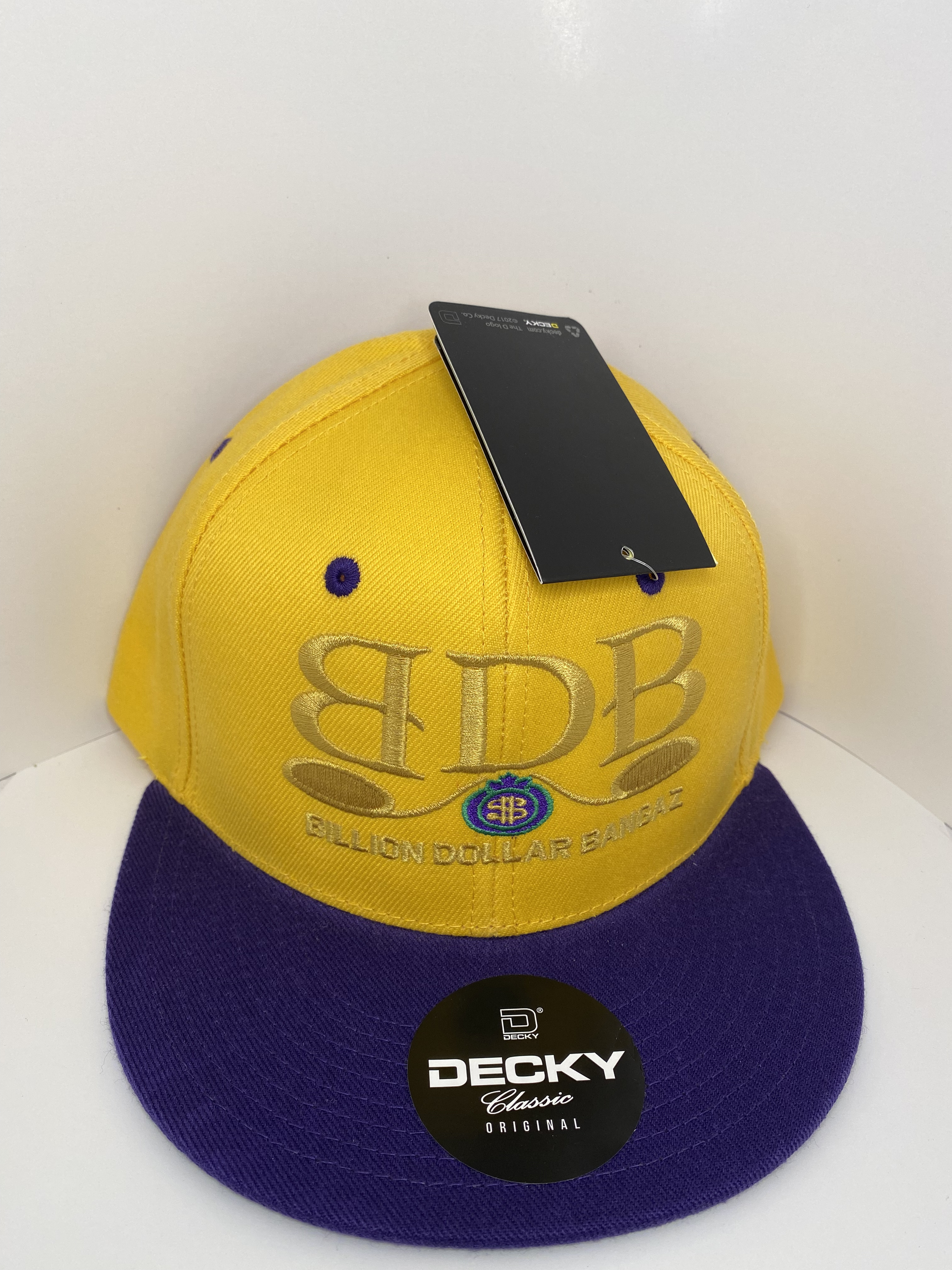 Billion Dollar Bangaz Gold Snapback Hat W/ Purple Brim *LAKERS EDITION*